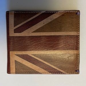 Men's Paul Smith Distressed British Flag Pattern Leather Billfold Wallet